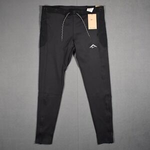 Nike Lunar Ray Mens Dri-FIT ADV Running Tights Large Black White Nike Trail